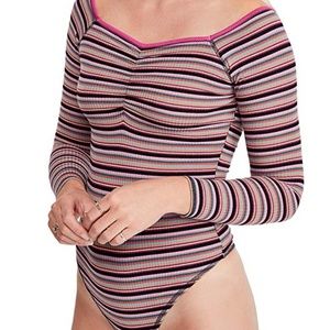 Free People Put A Stripe On It Bodysuit XS S M L
